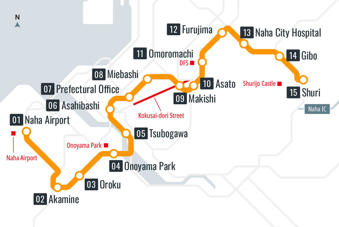 Route map okinawa urban monorail inc 