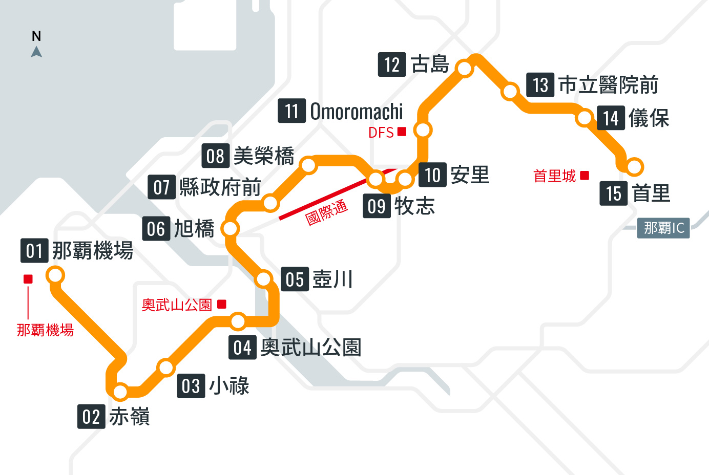 路線圖｜沖繩都市單軌電車